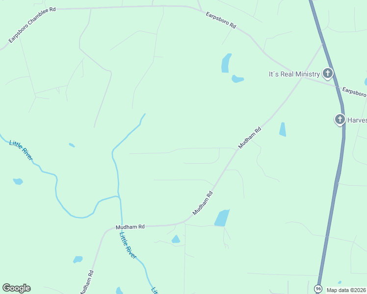 map of restaurants, bars, coffee shops, grocery stores, and more near 1281 Mudham Road in Wendell