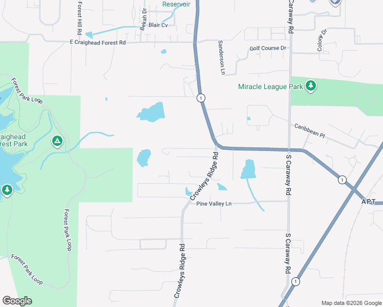 map of restaurants, bars, coffee shops, grocery stores, and more near 1712 High Ridge Lane in Jonesboro