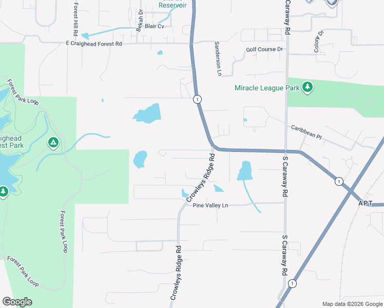 map of restaurants, bars, coffee shops, grocery stores, and more near 1712 High Ridge Lane in Jonesboro