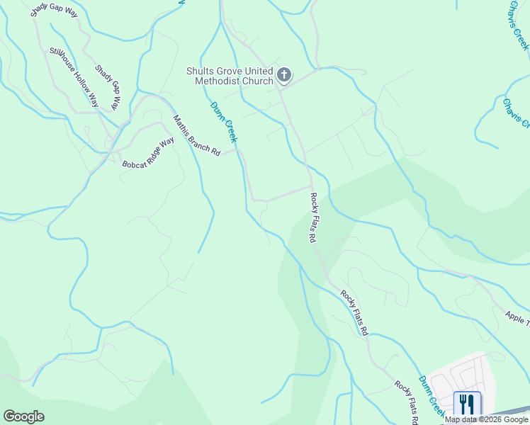 map of restaurants, bars, coffee shops, grocery stores, and more near 5250 Mathis Branch Road in Cosby