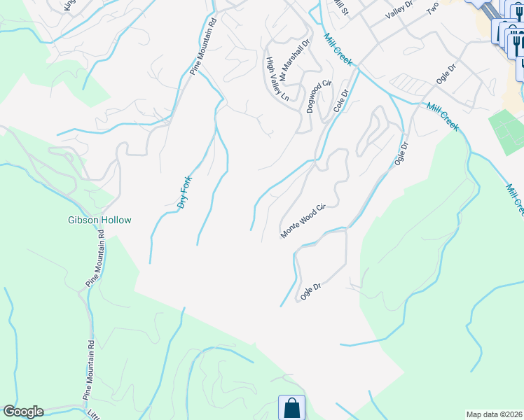 map of restaurants, bars, coffee shops, grocery stores, and more near 640 Pinemont Drive in Pigeon Forge