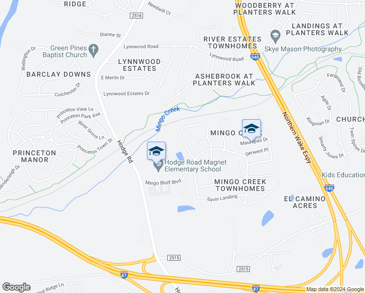 map of restaurants, bars, coffee shops, grocery stores, and more near 1218 Delham Road in Knightdale
