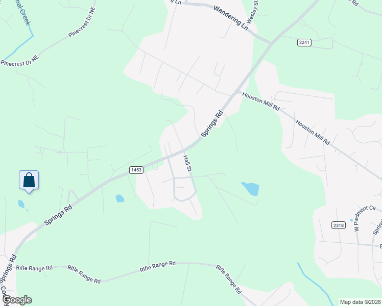 map of restaurants, bars, coffee shops, grocery stores, and more near 5268 Hall Street in Conover