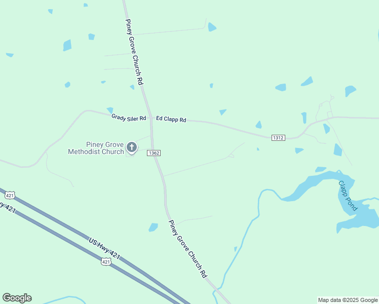 map of restaurants, bars, coffee shops, grocery stores, and more near 185 Larkington Drive in Siler City