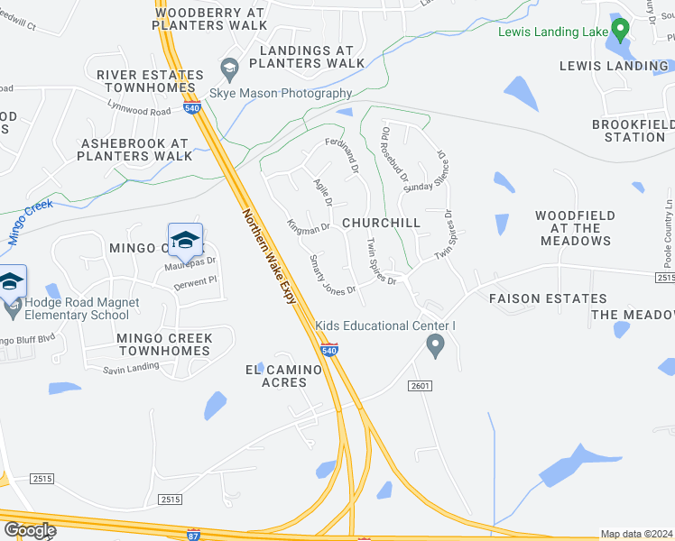 map of restaurants, bars, coffee shops, grocery stores, and more near 4507 Arcaro Drive in Knightdale