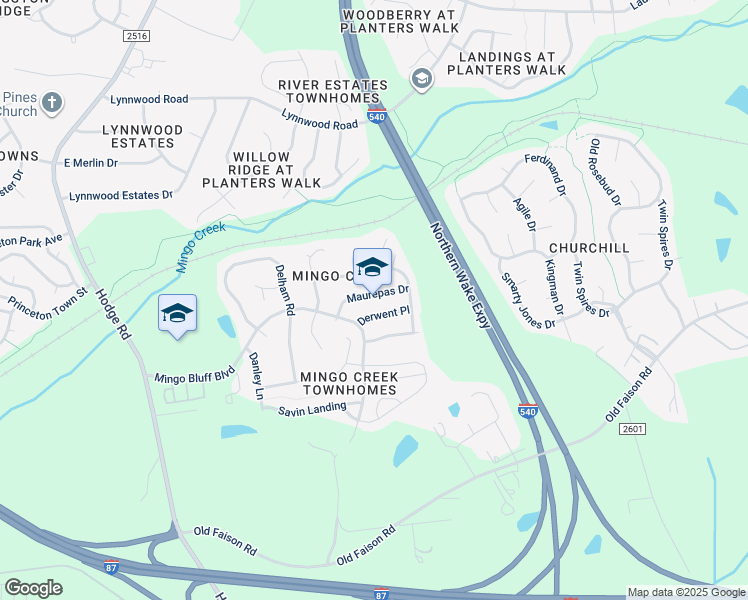 map of restaurants, bars, coffee shops, grocery stores, and more near 818 Maurepas Drive in Knightdale