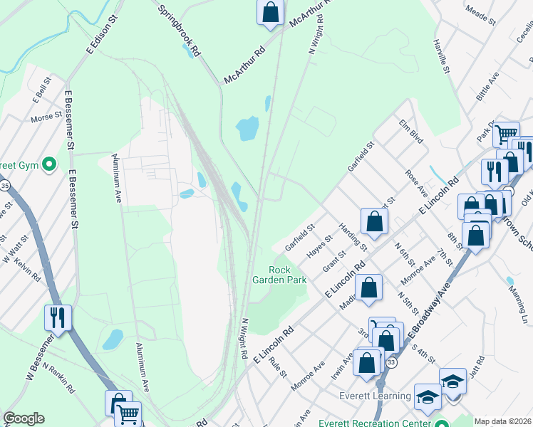 map of restaurants, bars, coffee shops, grocery stores, and more near 219 North Wright Road in Alcoa
