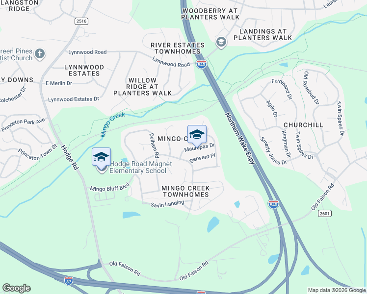 map of restaurants, bars, coffee shops, grocery stores, and more near 809 Maurepas Drive in Knightdale