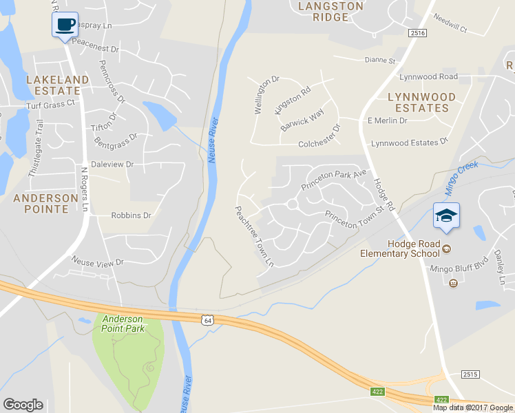 map of restaurants, bars, coffee shops, grocery stores, and more near 1003 Whitform Falls Road in Knightdale