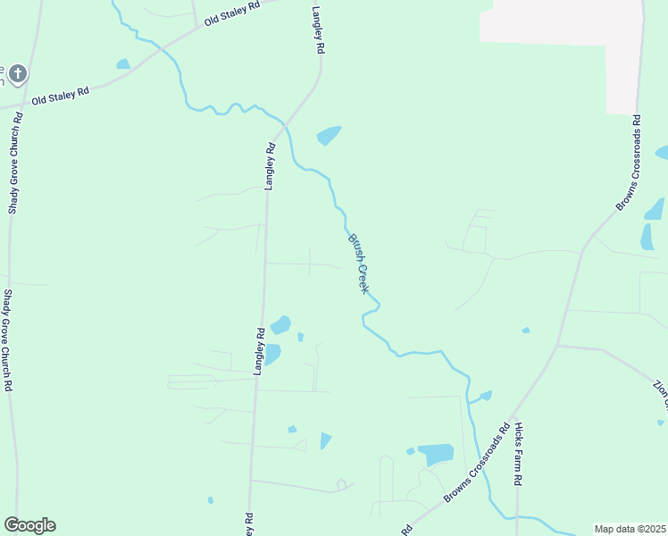 map of restaurants, bars, coffee shops, grocery stores, and more near 1360 Langley Road in Staley