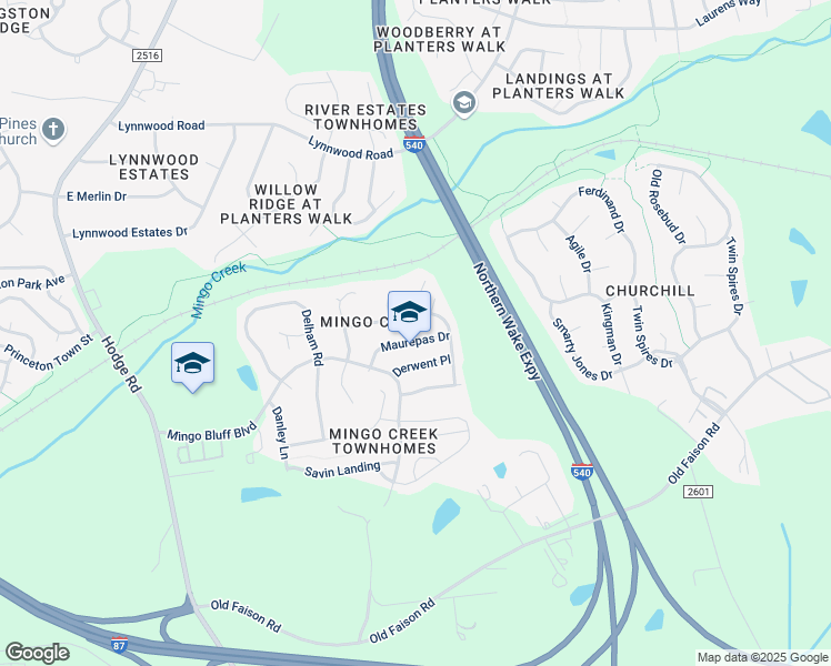 map of restaurants, bars, coffee shops, grocery stores, and more near 821 Maurepas Drive in Knightdale