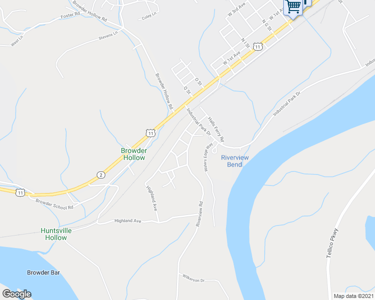 map of restaurants, bars, coffee shops, grocery stores, and more near 522 Riverview Road in Lenoir City