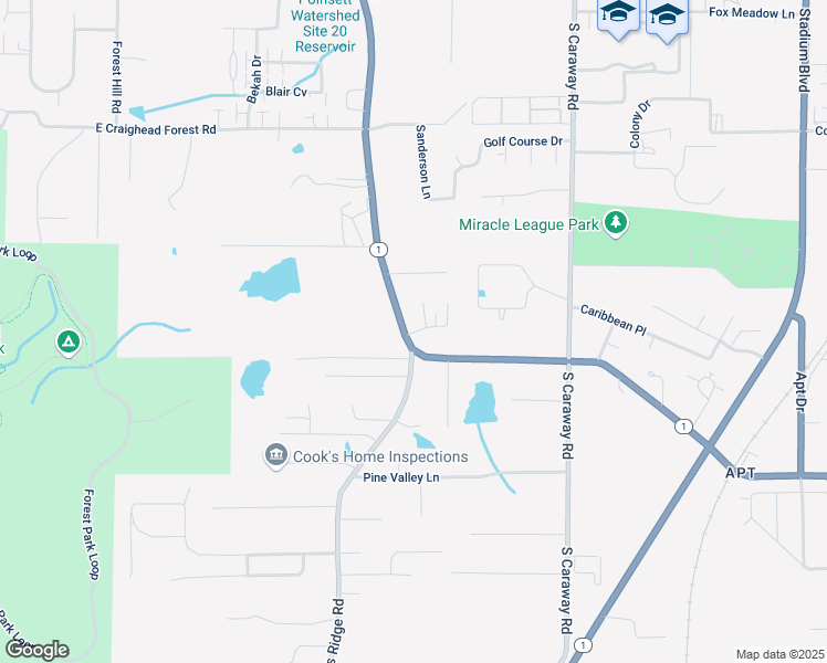 map of restaurants, bars, coffee shops, grocery stores, and more near 5302 Crowleys Ridge Road in Jonesboro