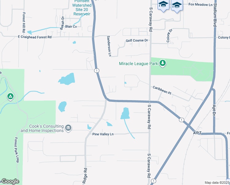 map of restaurants, bars, coffee shops, grocery stores, and more near 1822 Burns Circle in Jonesboro