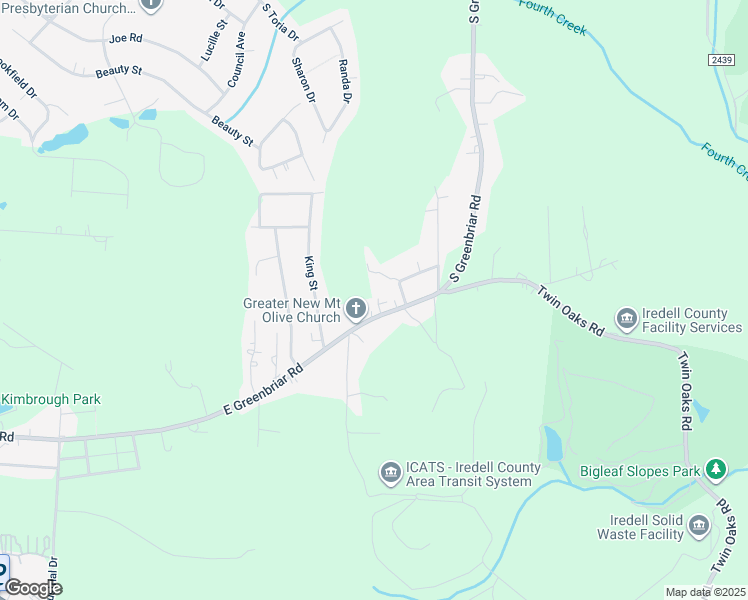 map of restaurants, bars, coffee shops, grocery stores, and more near 2611 East Greenbriar Road in Statesville