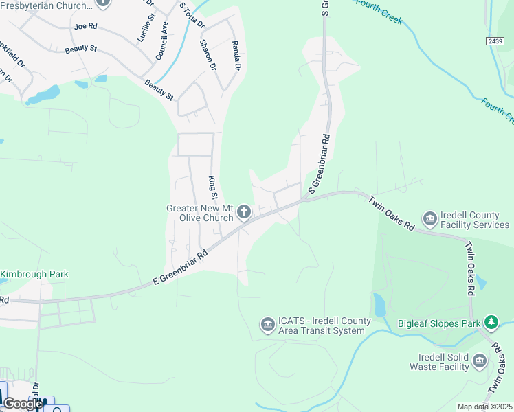 map of restaurants, bars, coffee shops, grocery stores, and more near 2611 East Greenbriar Road in Statesville