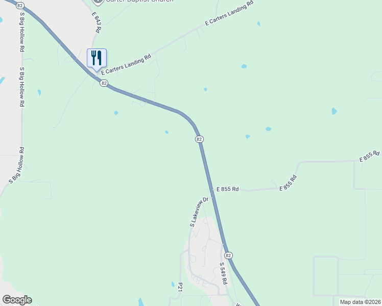 map of restaurants, bars, coffee shops, grocery stores, and more near 27287 State Highway 82 in Park Hill