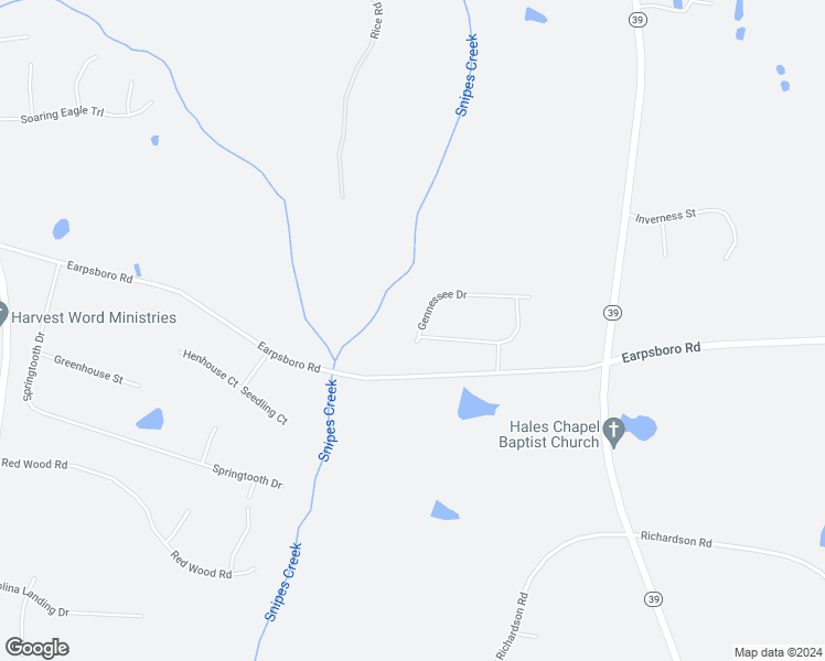 map of restaurants, bars, coffee shops, grocery stores, and more near 272 Gennessee Drive in Zebulon