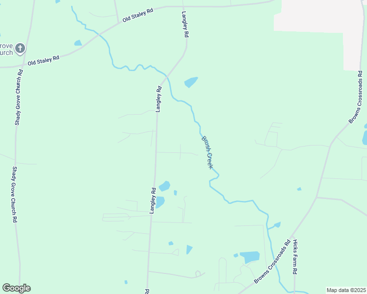 map of restaurants, bars, coffee shops, grocery stores, and more near 1364 Langley Road in Staley