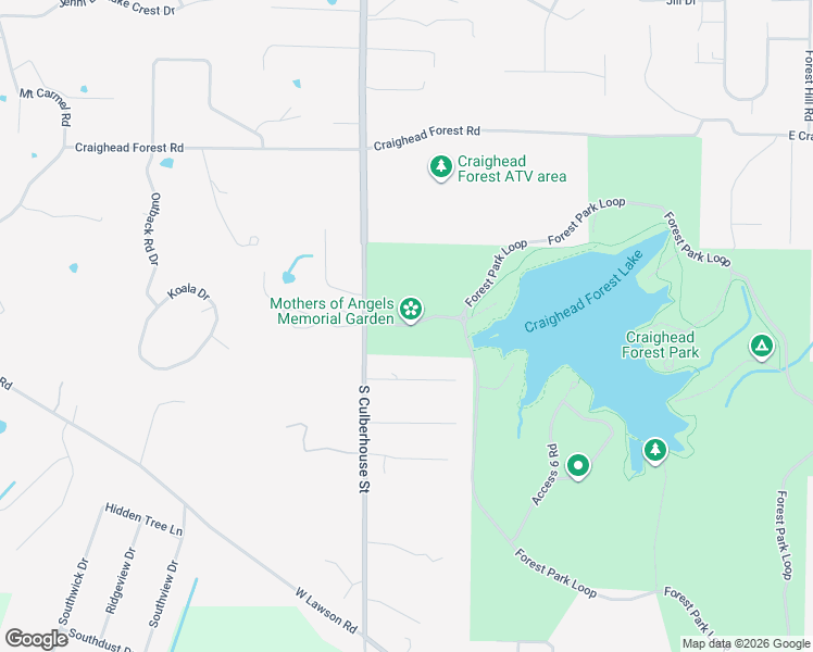 map of restaurants, bars, coffee shops, grocery stores, and more near 616 Forest Park Drive in Jonesboro
