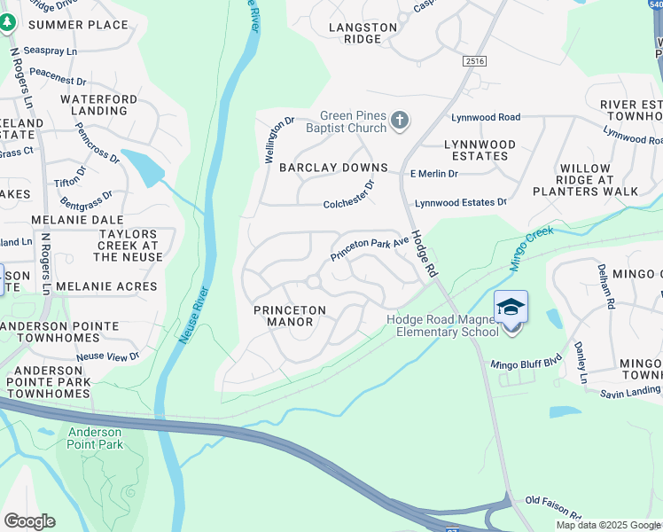 map of restaurants, bars, coffee shops, grocery stores, and more near 1002 Laurel Haven Court in Knightdale
