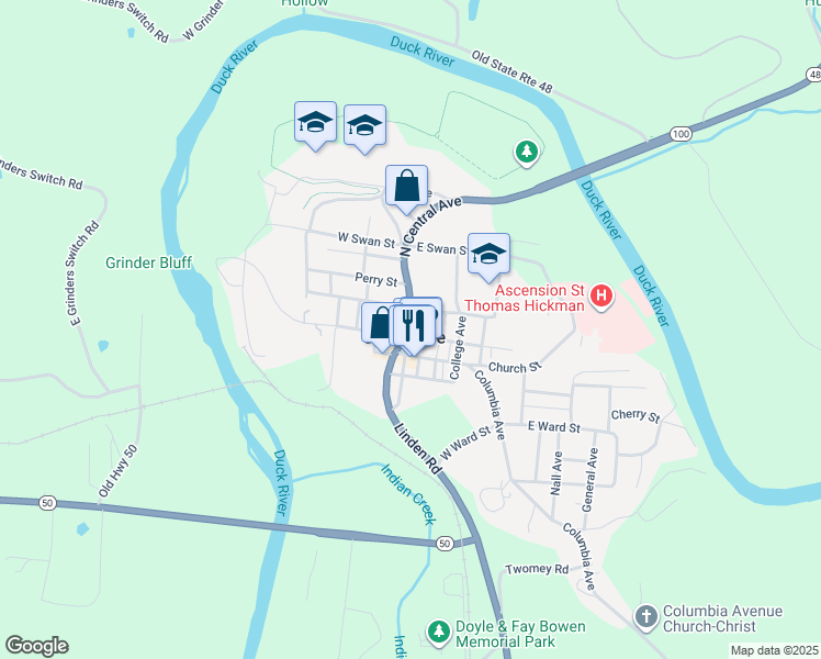 map of restaurants, bars, coffee shops, grocery stores, and more near in Centerville