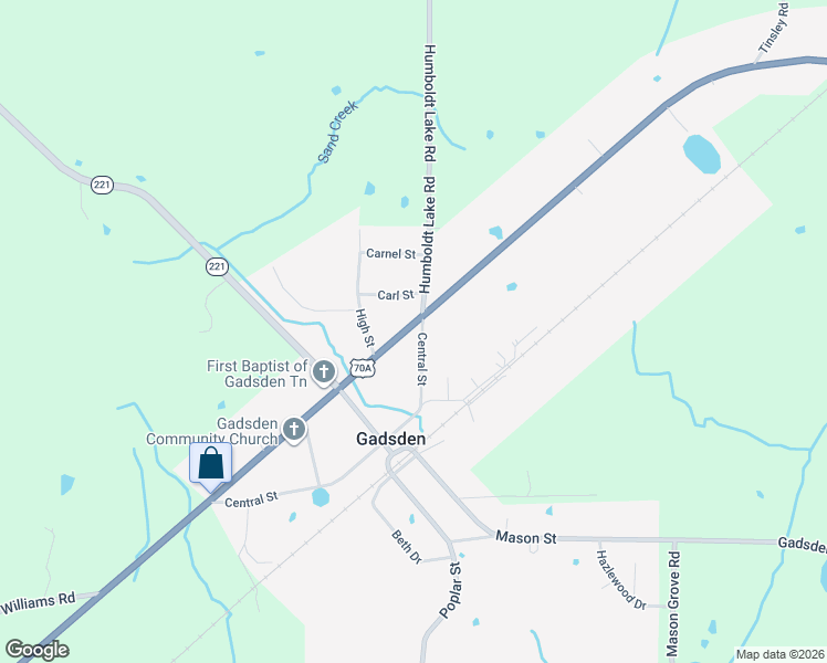 map of restaurants, bars, coffee shops, grocery stores, and more near 20402 U.S. 79 in Gadsden