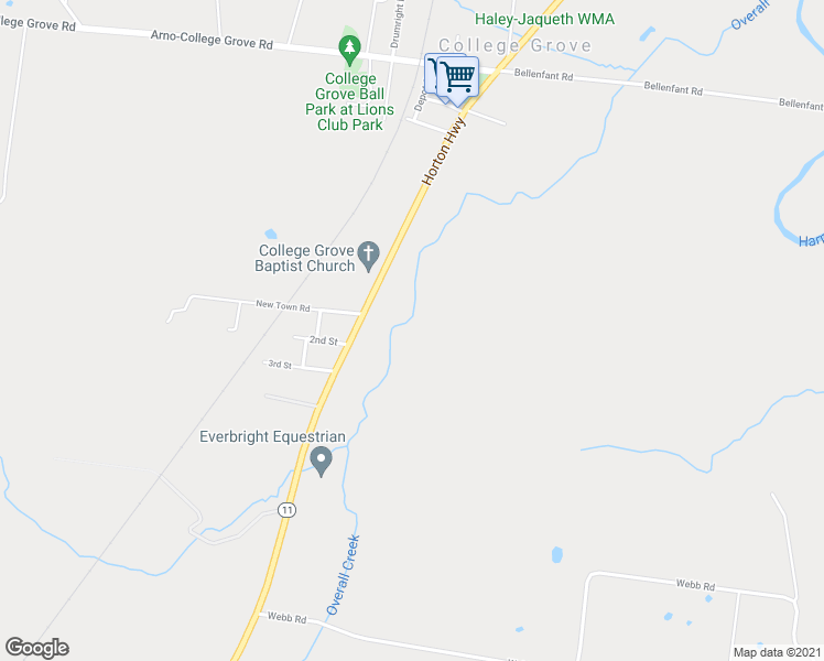 map of restaurants, bars, coffee shops, grocery stores, and more near 8836 Horton Highway in College Grove