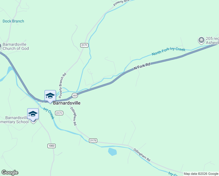 map of restaurants, bars, coffee shops, grocery stores, and more near 57 North Carolina 197 in Barnardsville