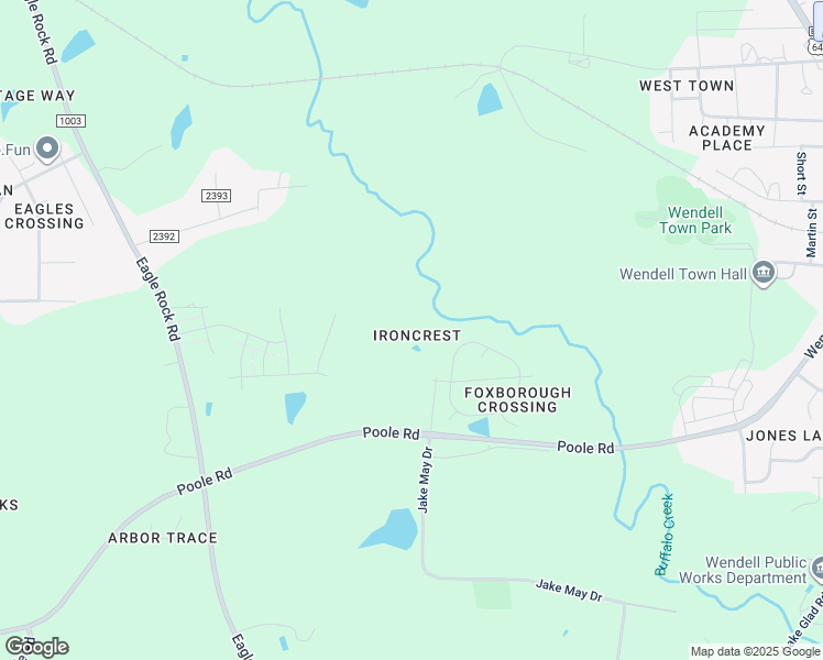 map of restaurants, bars, coffee shops, grocery stores, and more near 578 Poole Road in Wendell