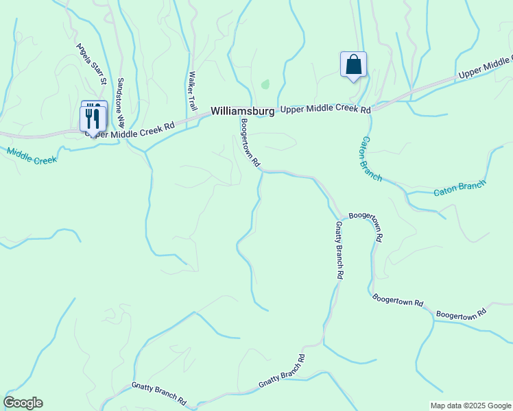map of restaurants, bars, coffee shops, grocery stores, and more near 1361 Ogle Road in Sevierville