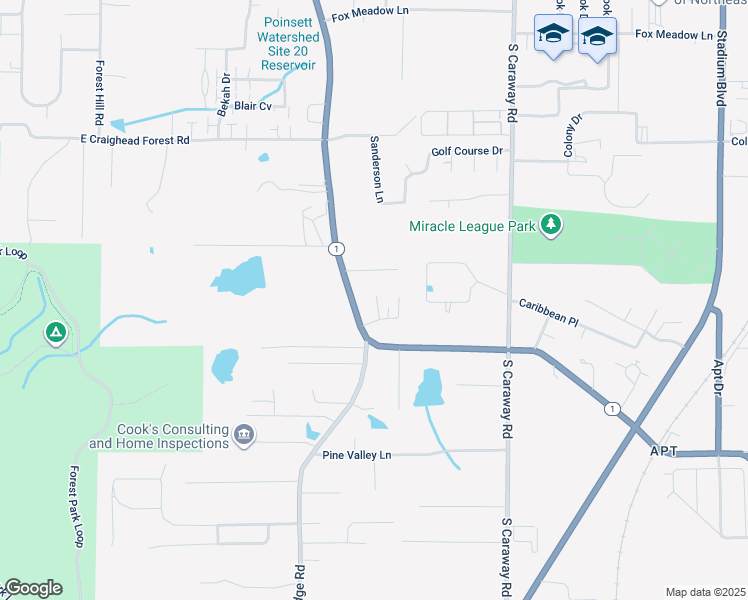 map of restaurants, bars, coffee shops, grocery stores, and more near 1822 Burns Circle in Jonesboro