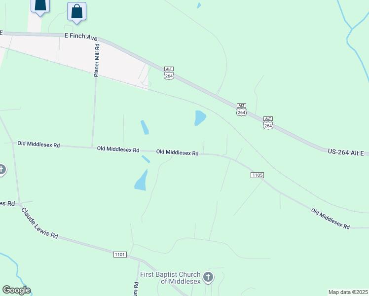 map of restaurants, bars, coffee shops, grocery stores, and more near 10500 Old Middlesex Road in Middlesex