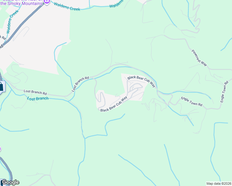 map of restaurants, bars, coffee shops, grocery stores, and more near 1725 High Rock Way in Sevierville