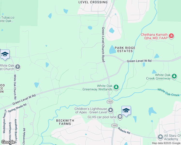 map of restaurants, bars, coffee shops, grocery stores, and more near 8405 Broderick Place in Cary