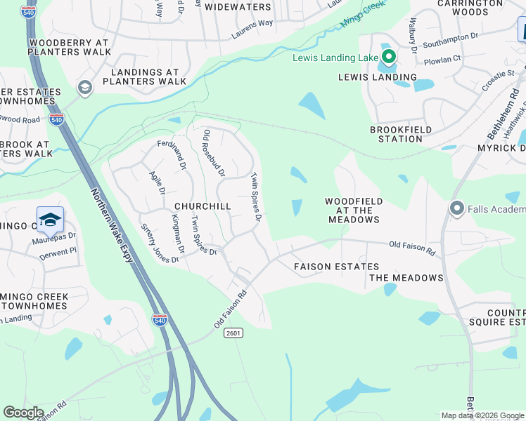 map of restaurants, bars, coffee shops, grocery stores, and more near 4201 Twin Spires Drive in Knightdale