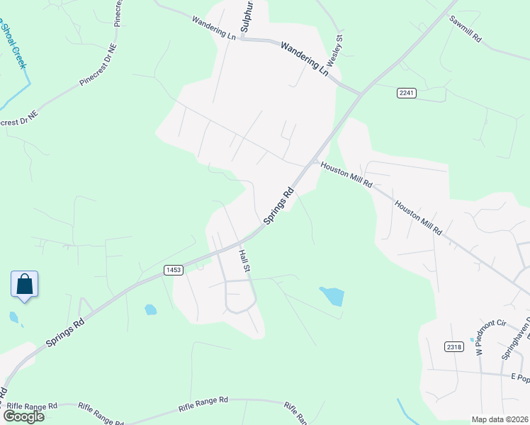 map of restaurants, bars, coffee shops, grocery stores, and more near 4531 Springs Road in Conover