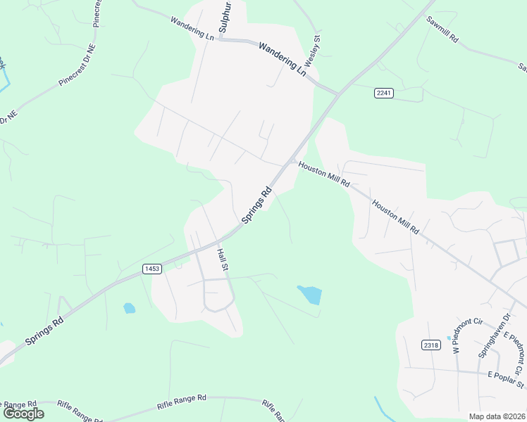 map of restaurants, bars, coffee shops, grocery stores, and more near 4554 Springs Road in Conover