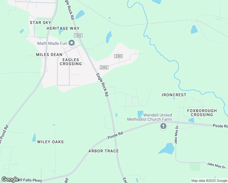 map of restaurants, bars, coffee shops, grocery stores, and more near 900 Eagles Rise Avenue in Wendell