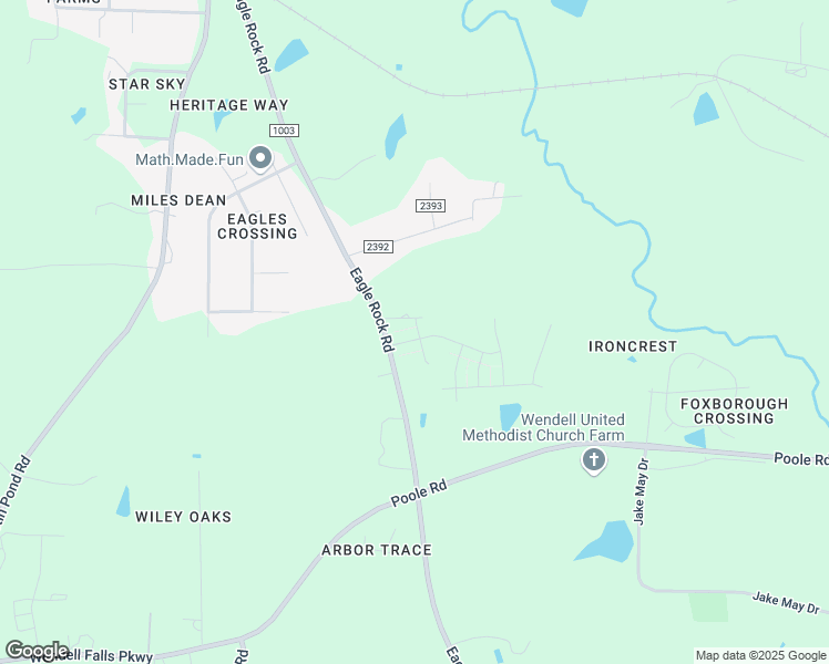 map of restaurants, bars, coffee shops, grocery stores, and more near 900 Eagles Rise Avenue in Wendell