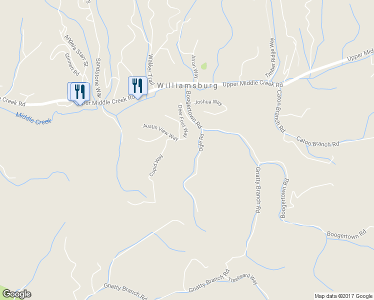 map of restaurants, bars, coffee shops, grocery stores, and more near 1361 Ogle Road in Sevierville