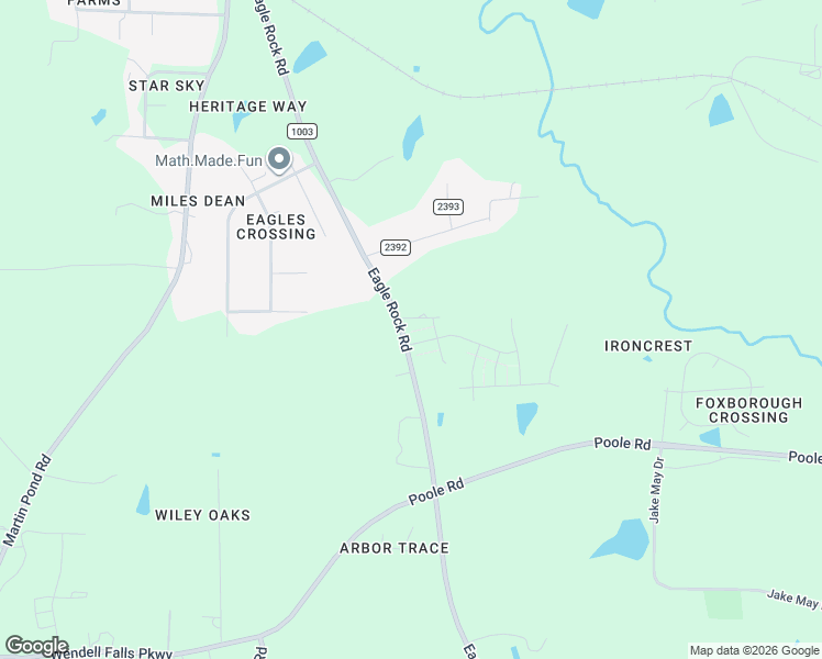 map of restaurants, bars, coffee shops, grocery stores, and more near 1425 Eagle Rock Road in Wendell