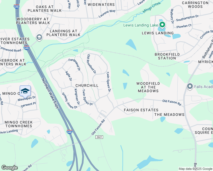 map of restaurants, bars, coffee shops, grocery stores, and more near 4106 Twin Spires Drive in Knightdale