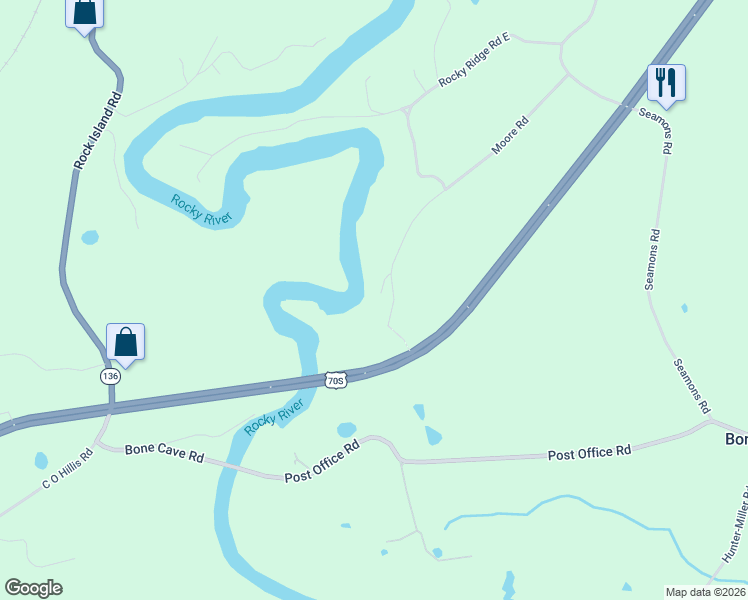 map of restaurants, bars, coffee shops, grocery stores, and more near 658 Moore Road in Rock Island
