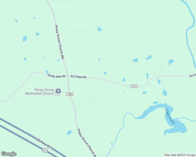 map of restaurants, bars, coffee shops, grocery stores, and more near 1897 Ed Clapp Road in Siler City