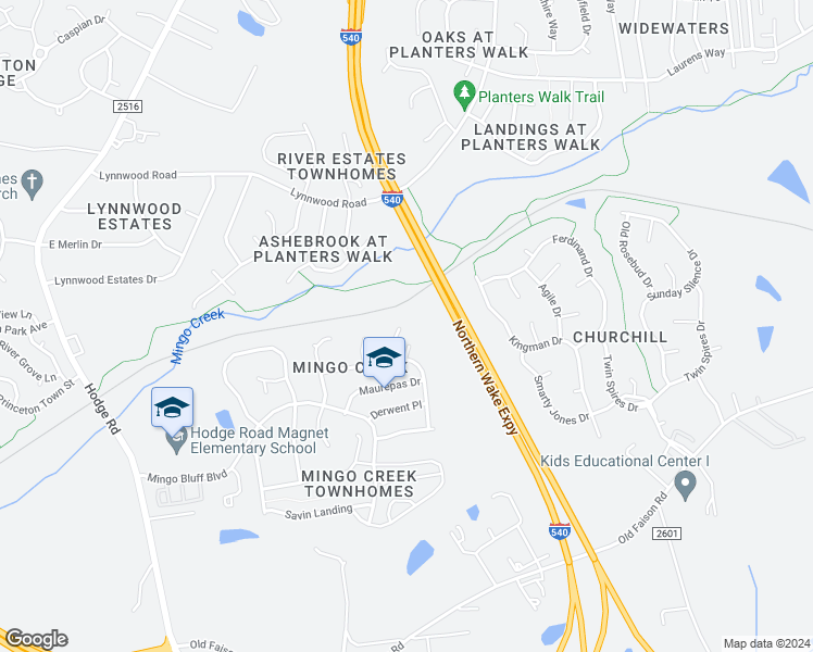 map of restaurants, bars, coffee shops, grocery stores, and more near 110 Chalkley Court in Knightdale