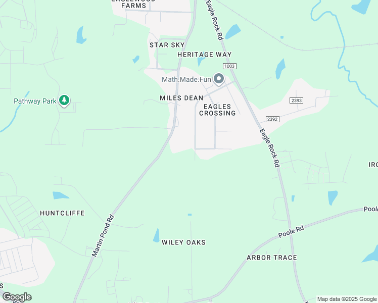 map of restaurants, bars, coffee shops, grocery stores, and more near Eagles Crossing Drive in Wake County