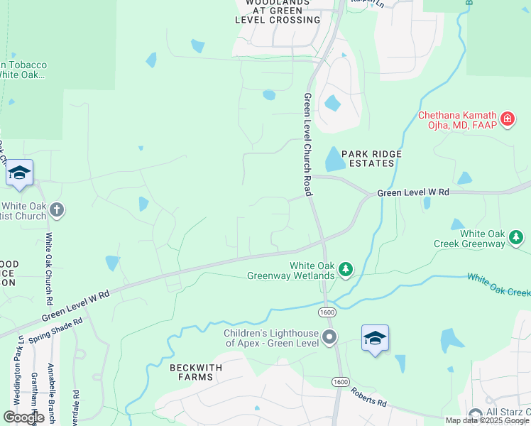 map of restaurants, bars, coffee shops, grocery stores, and more near 3717 Adela Court in Cary