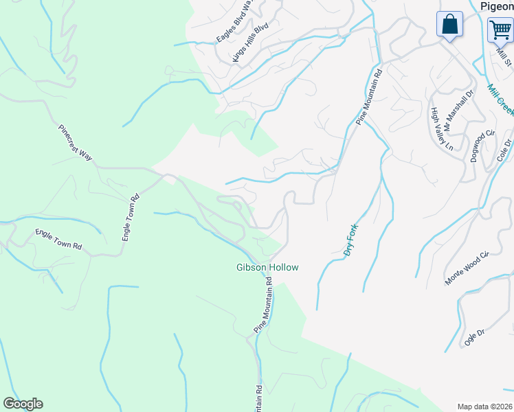 map of restaurants, bars, coffee shops, grocery stores, and more near 3325 Pine Peak Way in Pigeon Forge