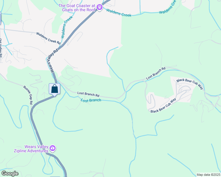 map of restaurants, bars, coffee shops, grocery stores, and more near 3319 Lost Branch Road in Sevierville